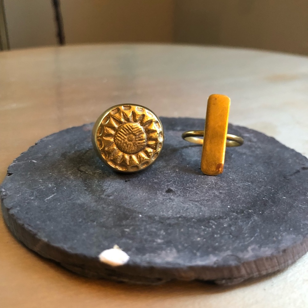 2 Brass Nisolo Rings